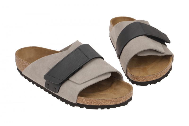 Birkenstock Kyoto Pantolette grau Leder Normal-Weit 1022352