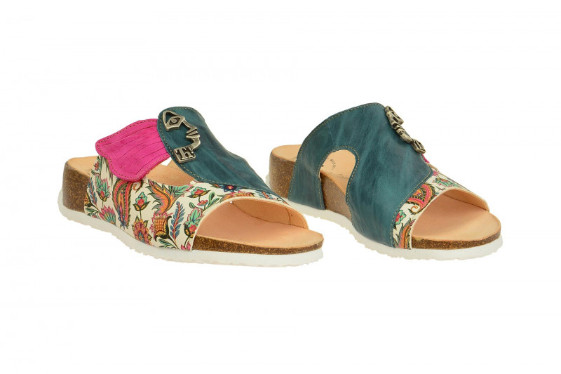 Think Mizzi Pantolette blau pink weiß 2-82353-79