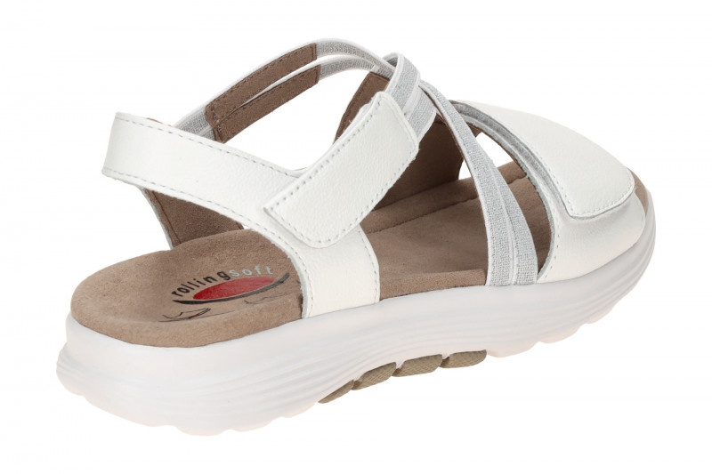 Gabor RollingSoft Sandale weiß silber 66.813.50