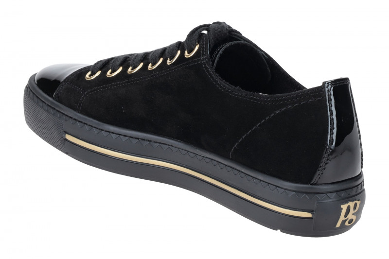 Paul Green Sneaker Schuhe schwarz Samt Lack 4977
