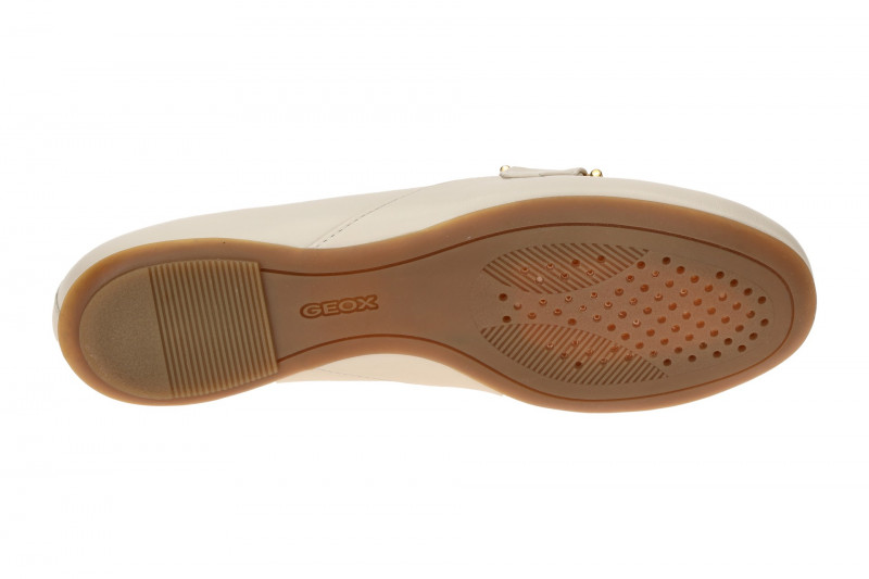 Geox Palmaria Mokassin Schuhe weiß beige papyrus Nappa D45MUJ