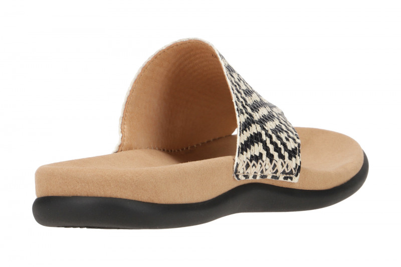 Gabor Zehentrenner Pantolette schwarz beige Mosaik