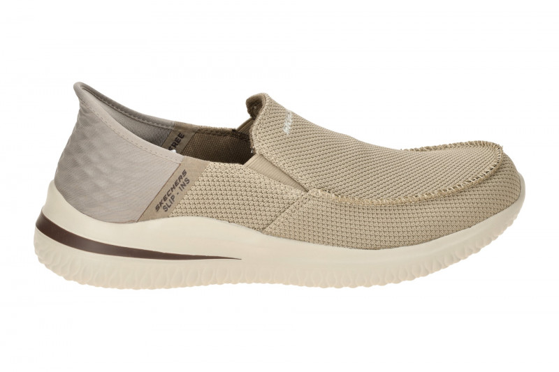 Skechers Delson 3 Schuhe beige taupe SLIP-INS 210604