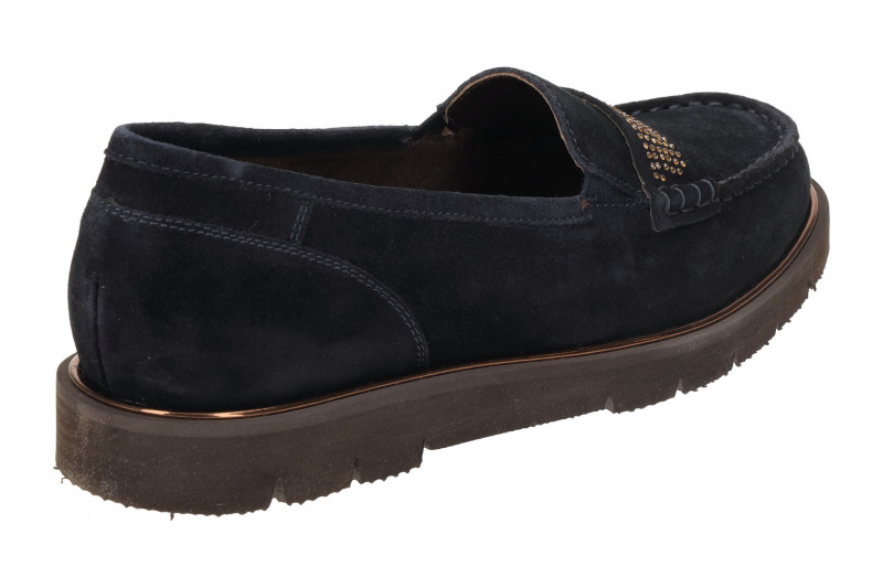 ARA Dallas Slipper Mokassin blau Velour 12-34803