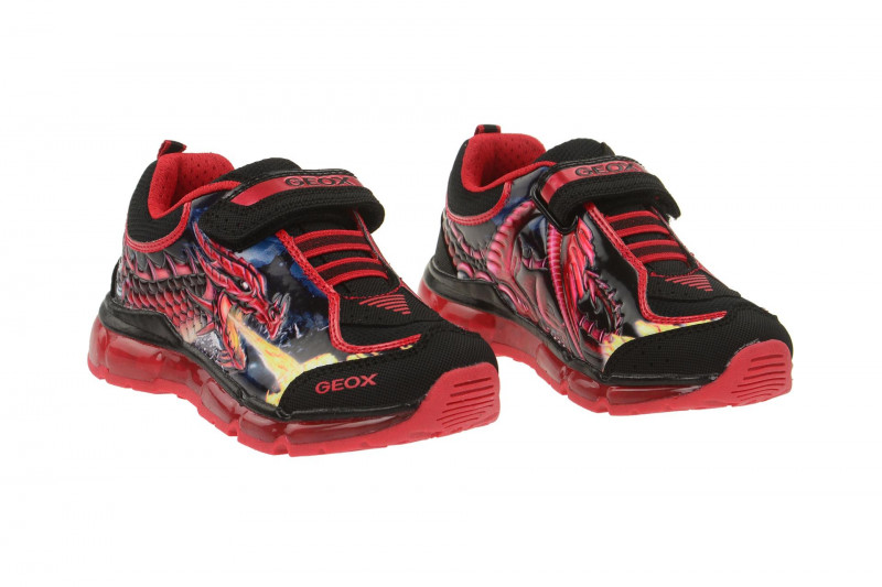 Geox Android Schuhe rot Drachen Blinker J6444A