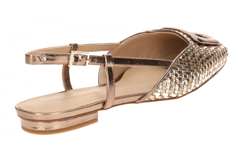 Peter Kaiser Sling Pumps taupe braun metallic Flecht 79481