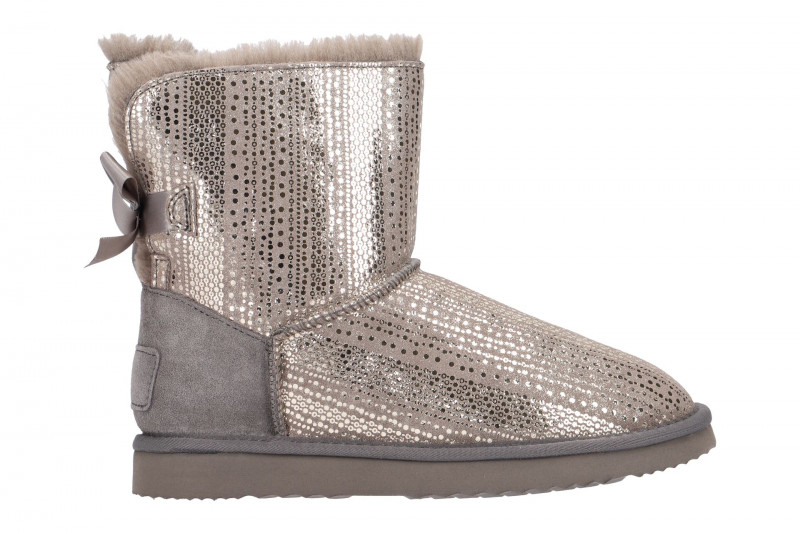Oog Stiefel grau silber Schleife Boots