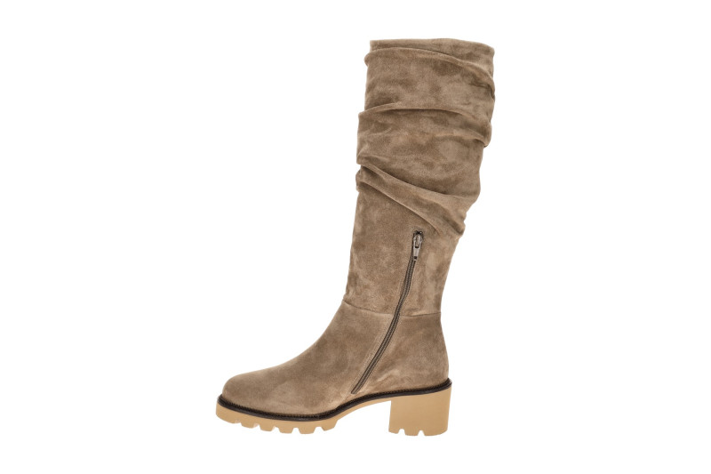 Paul Green Schaftstiefel taupe grau gerafft 9987
