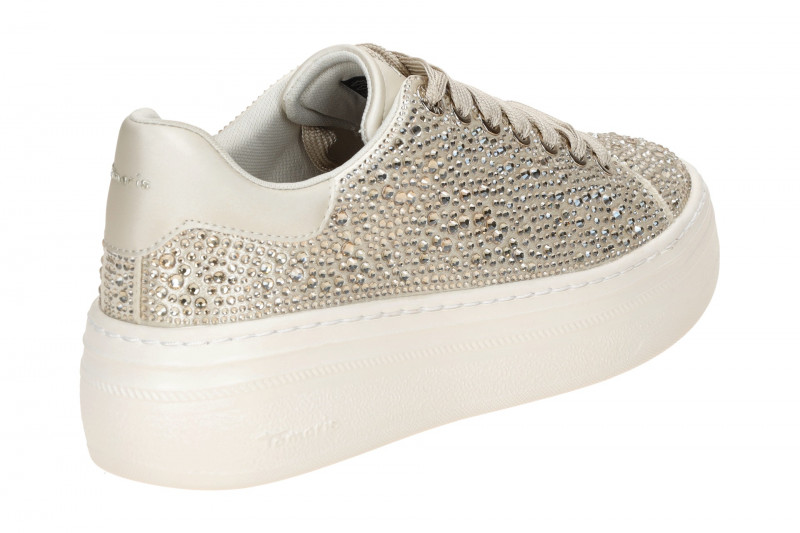 Tamaris Schuhe Plateau Sneaker beige Strass 23795