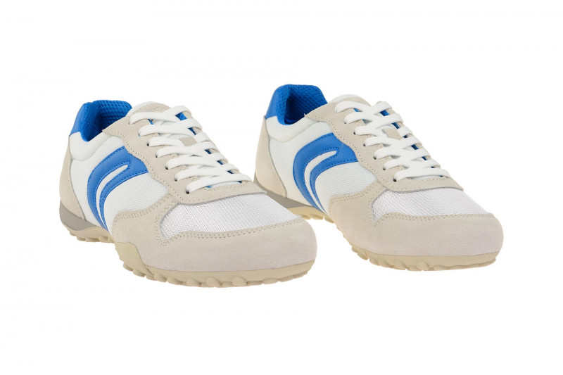 Geox Respira Snake C Sneakers in weiß blau Herren Schnürschuhe