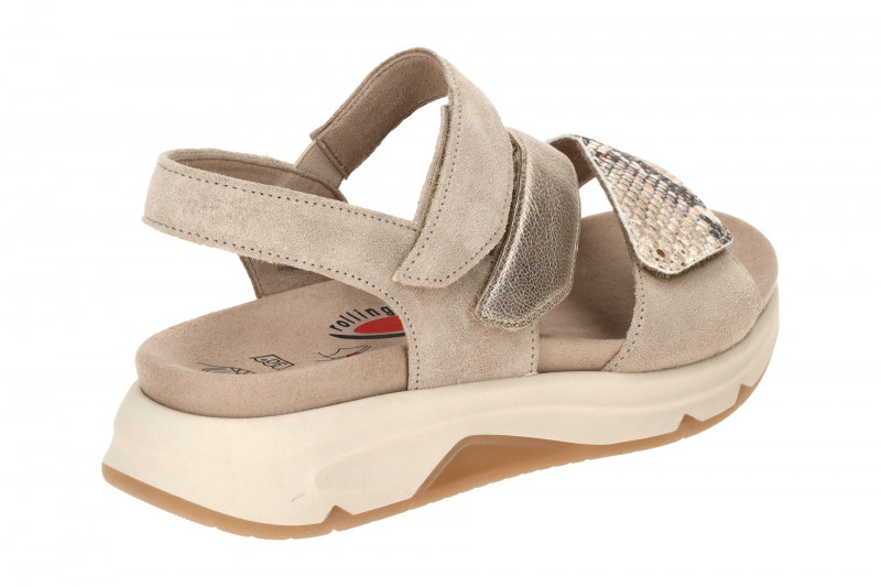 Gabor RollingSoft Sandale grau Snake metallic 66.882.63