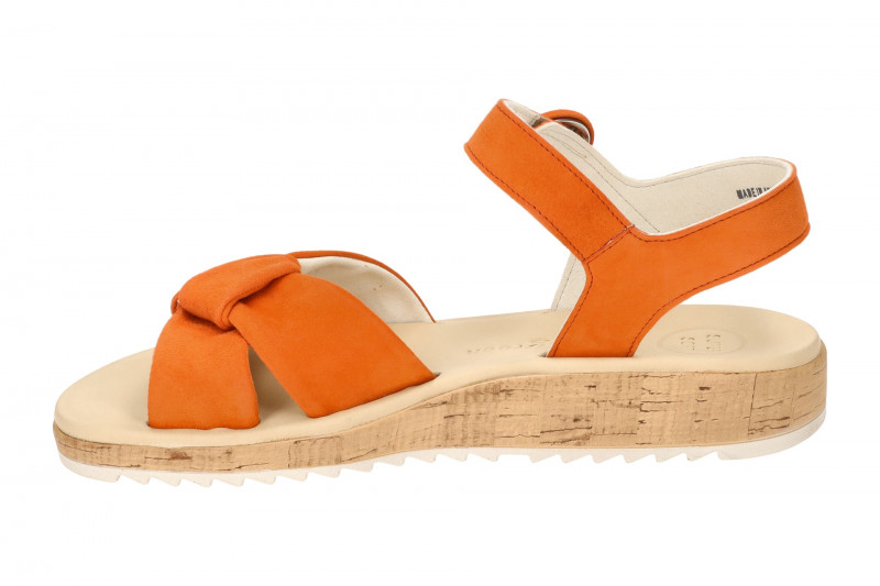Paul Green Sandale Riemen orange Samt Velour 6105