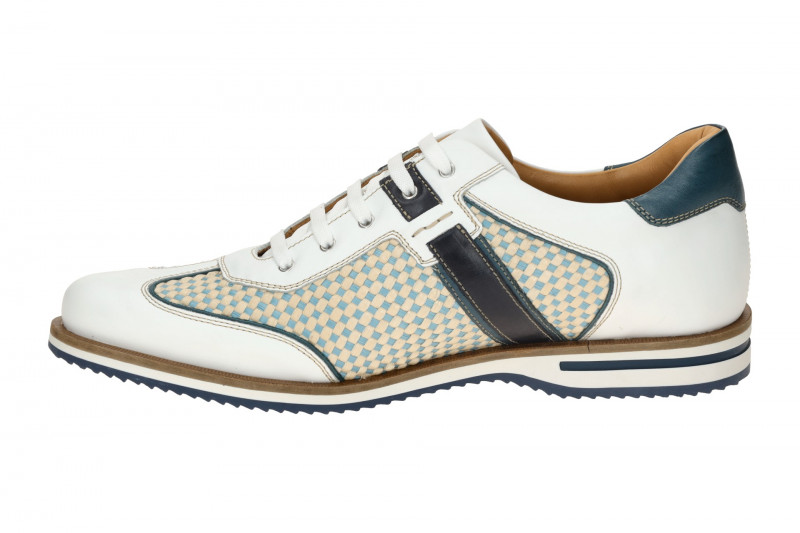 Galizio Torresi Schuhe weiß blau Flecht Muster 310530