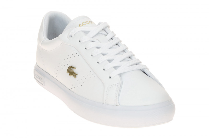 Lacoste Powercourt Schuhe Sneakers weiß gold Damen 124