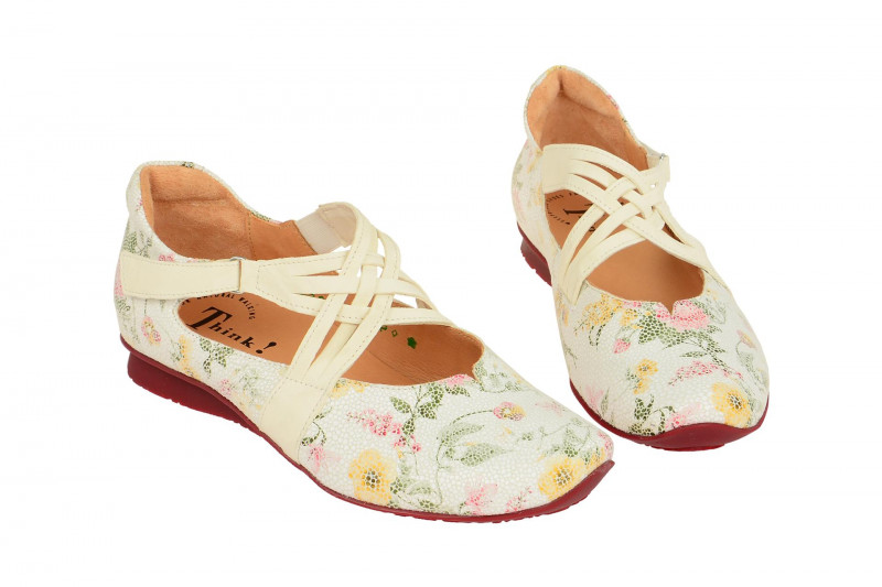 Think Chilli Schuhe weiß effekt Blumen