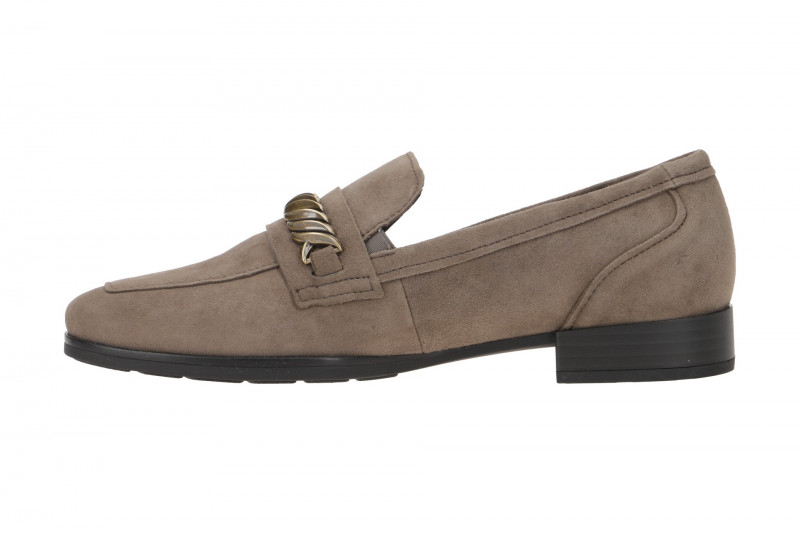 Gabor Schuhe Slipper grau braun Velour G-Weite 32.433.20