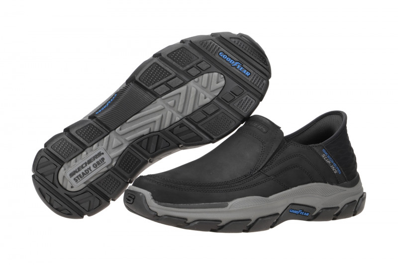 Skechers RESPECTED Schuhe schwarz grau Slip-Ins 204810