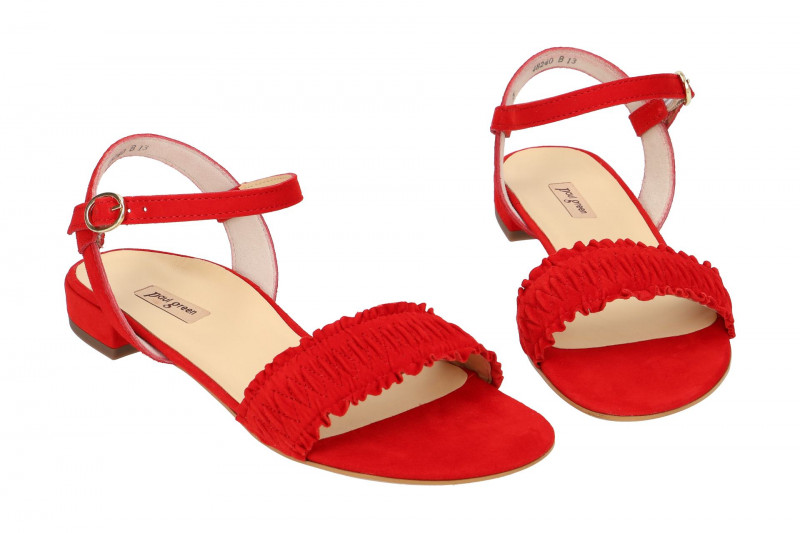 Paul Green Sandalen rot Samt 7091-022