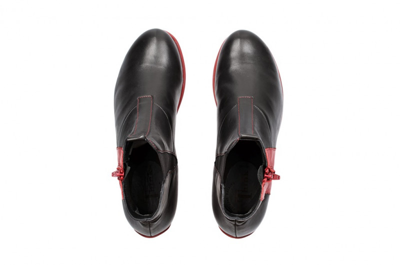 Think Eggal Stiefelette schwarz rot 1-81066-09