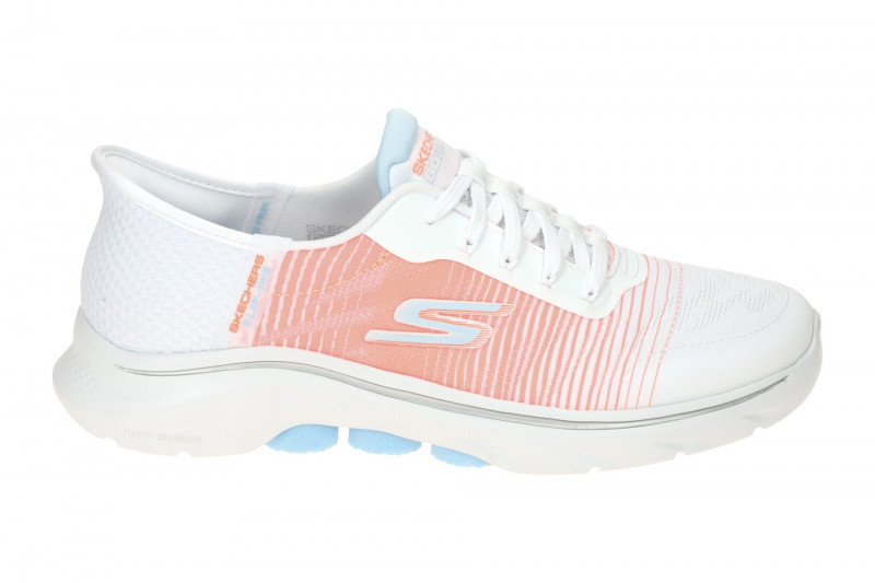 Skechers Go Walk 7 Schuhe weiß rosa Slip-In Sneaker 125250