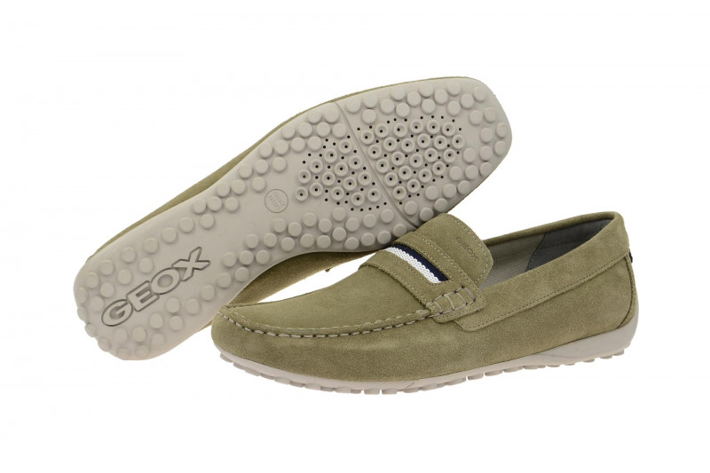 Geox Respira Snake Moc A Slipper in grün Herren Mokassin