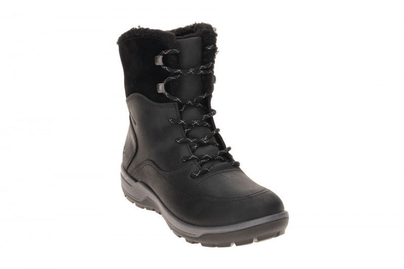 Ecco Trace Stiefel Winter Schnür Boots schwarz Warmfutter 832233