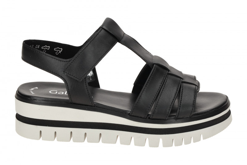 Gabor Plateau Sandalen schwarz Nappa T-Steg 64.625.27