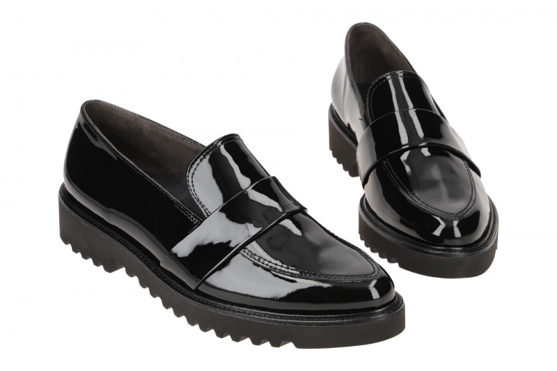 Paul Green Loafer Schuhe Slipper schwarz Lack 1037