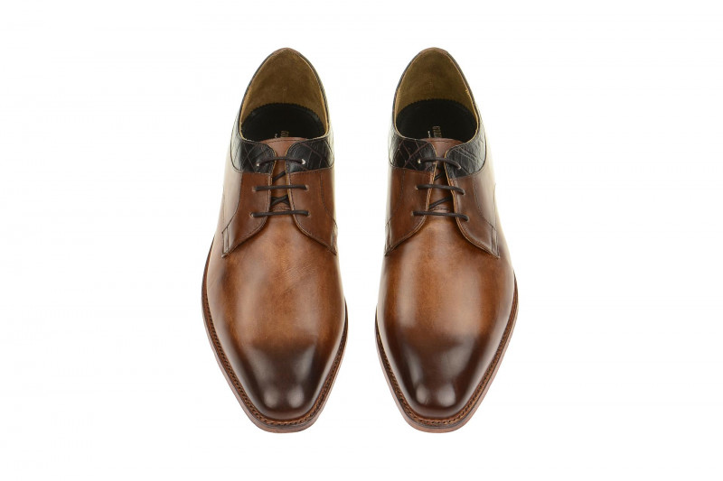 Gordon & Bros Schuhe Milan braun croco Rahmengenäht 5103