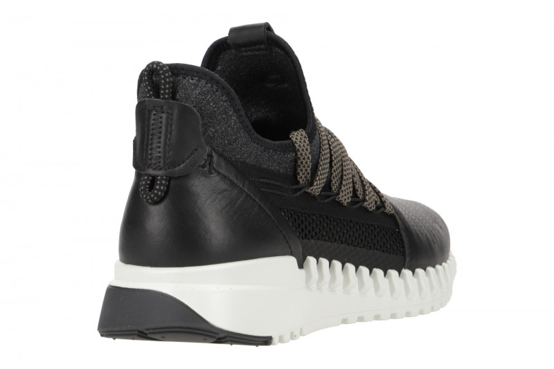 Ecco Zipflex Schuhe schwarz Leder Sneaker 803743