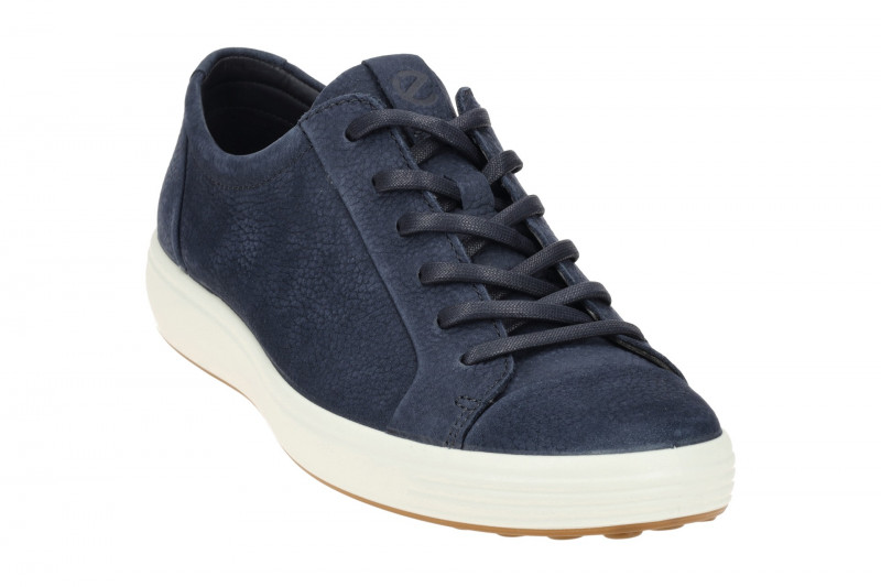 Ecco Soft 7 Schuhe dunkelblau Nubuck Sneaker 470364