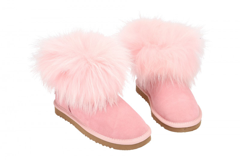 Oog Stiefel rosa Lammfell Boots OB0544