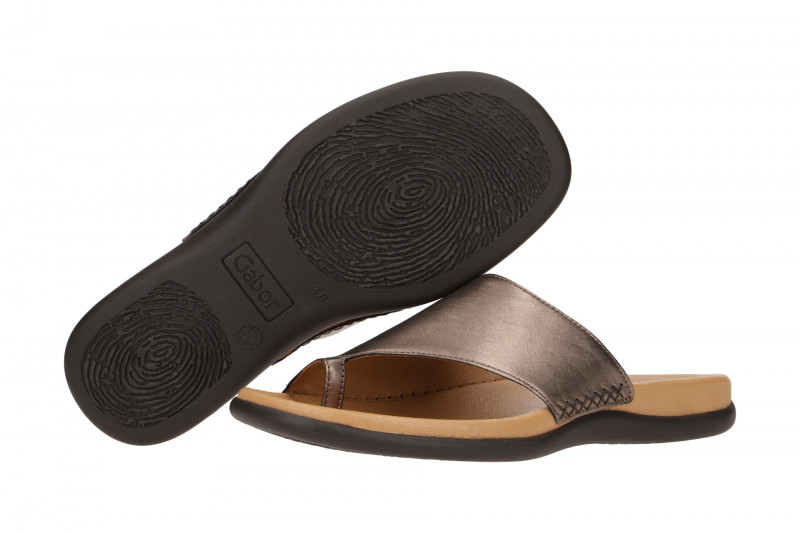 Gabor Zehentrenner Pantolette altsilber grau metallic