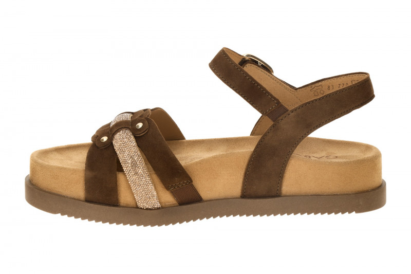 Gabor Sandale braun cacao Samt Strass 83.770.18