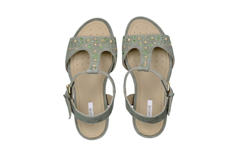 Geox Rorie Keilsandale in sage grau D32P3F