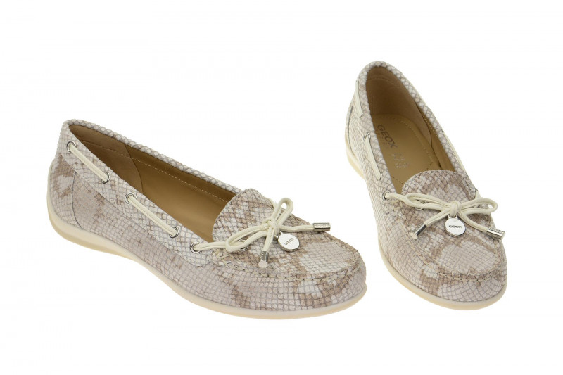 Geox Mokassin Yuki Slipper weiß pyton D3255A