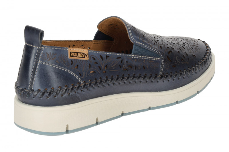 Pikolinos Tenerife Slipper Schuhe blau gelocht W8D-3896