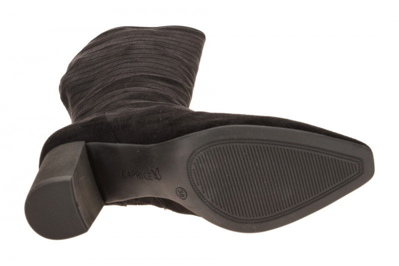 Caprice Lang Schaftstiefel schwarz Stretch Kroko 25520
