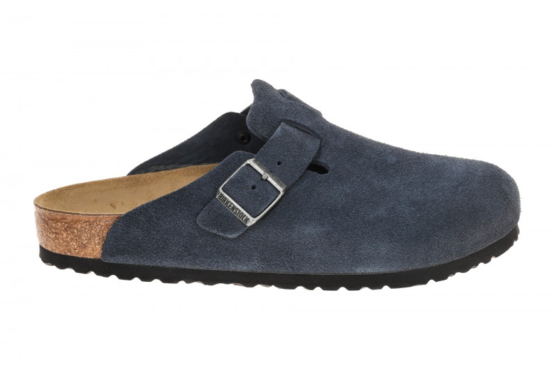 Birkenstock Boston Pantolette blau navy NORMAL-WEIT 1030816