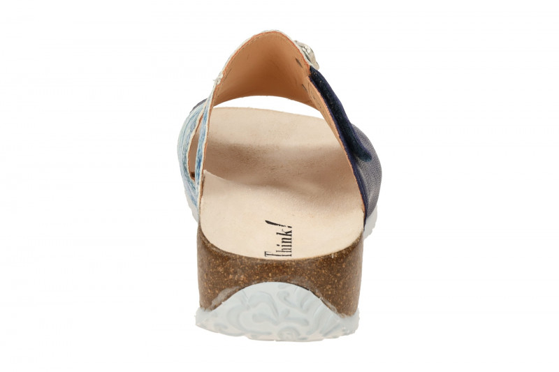Think Mizzi Pantoletten blau Klett Abstrakt Glitzer 124
