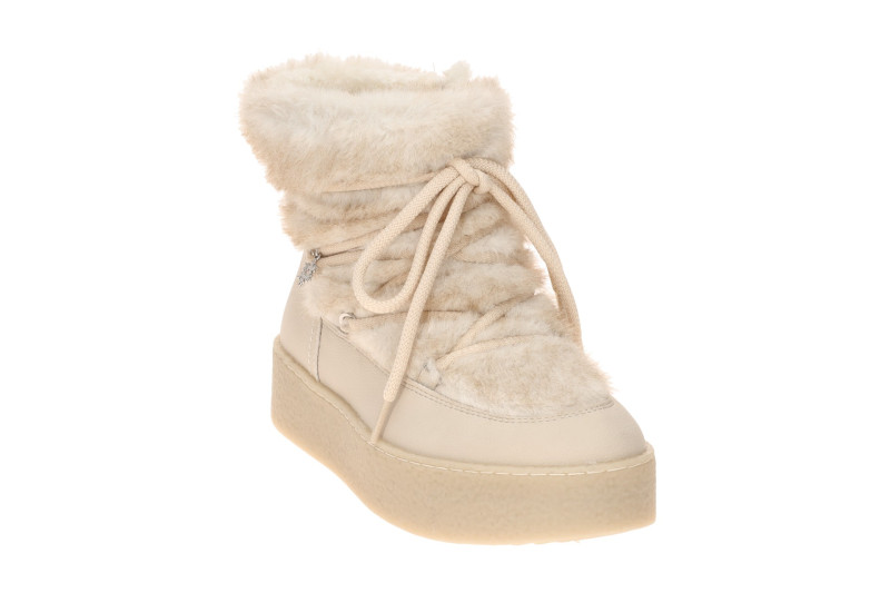 Tamaris Winter Stiefelette Plateau creme weiß Fell-Boots 26802