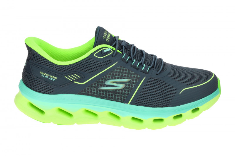 Skechers Go Walk Gliede Step Schuhe blau neon SLIP-IN 125121