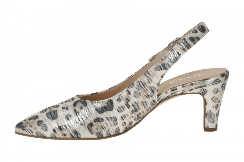 Gabor Sling Pumps weiß schwarz Schimmer 81.590.31