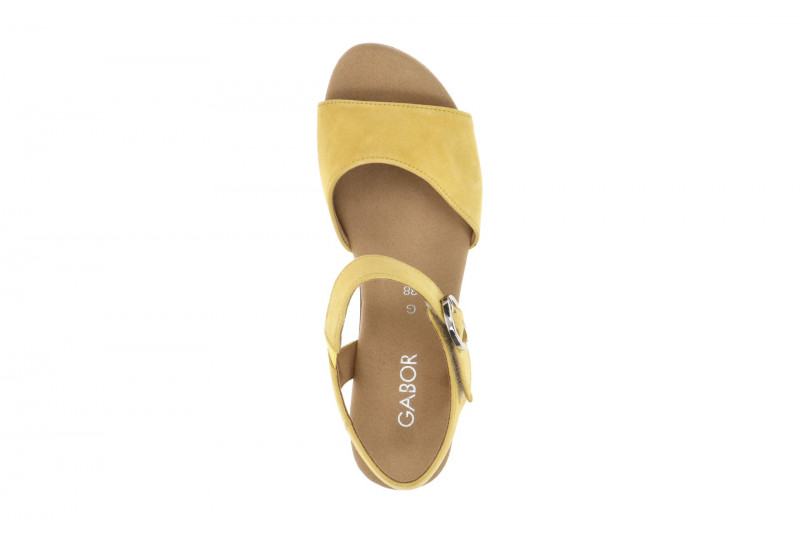 Gabor Plateau Sandalette gelb Velour 82.071.32