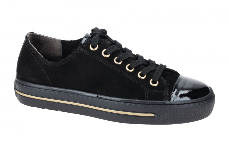 Paul Green Sneaker Schuhe schwarz Samt Lack 4977