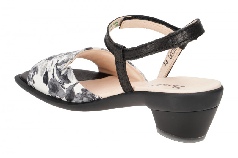 Think Zaza Sandalette schwarz weiß Blumen 596