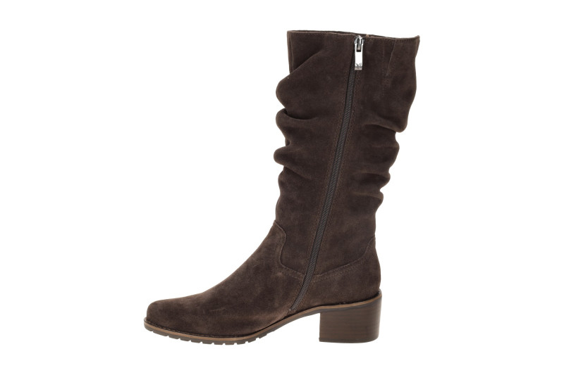 Caprice Stiefel Mid Rise braun Velour gerafft 25401