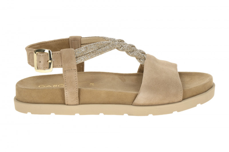 Gabor T-Steg Sandale beige gold Strass 84.601.14