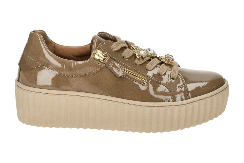 Gabor Schuhe taupe Lack Plateau Sneakers 53.201.92