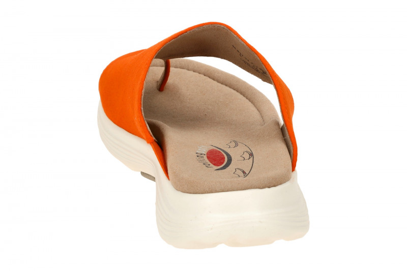 Gabor RollingSoft Zehentrenner Pantolette orange Velour 46.812.32